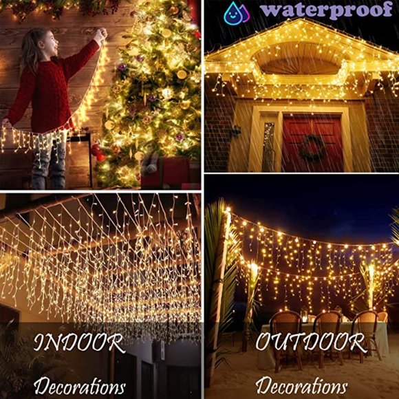 NEW 32.8 ft 400 LED Icicle Lights Outdoor Decorations - Picture 3 of 12